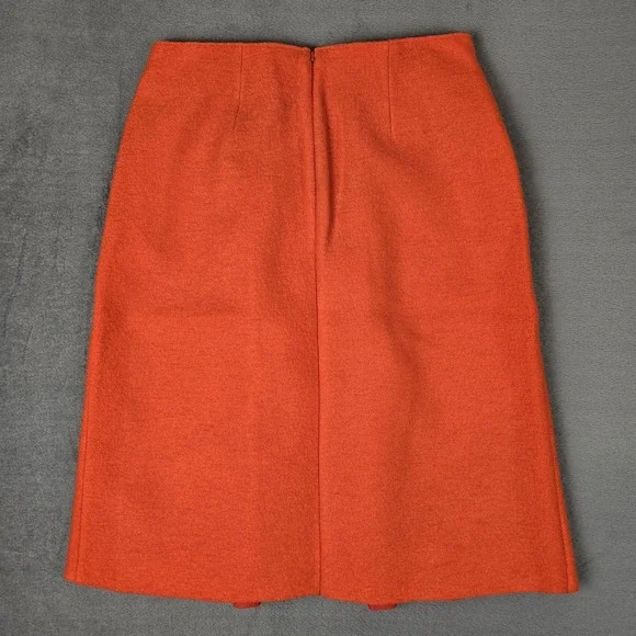 COS Skirt Womens US 8 Mandarin Orange A-Line 1-Pleat 100% Wool‎ Felt Soft NWT - Picture 2 of 9